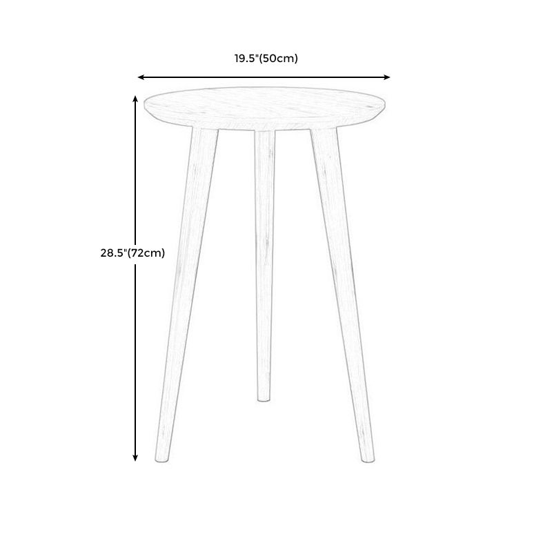 Solid Wood Nordic 3 Legs Side Table Natural/White Round End Table