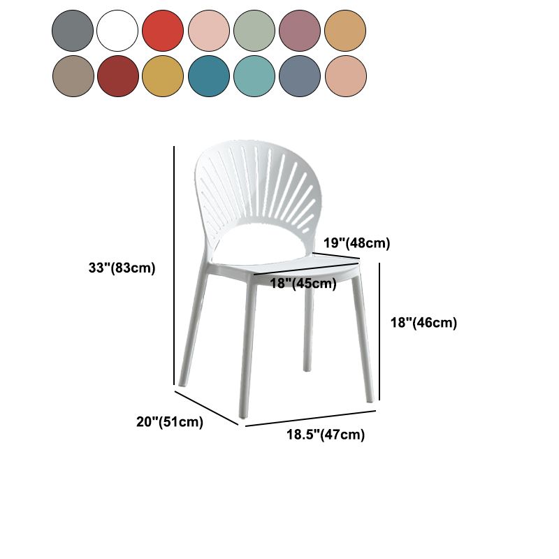 Scandinavian Matte Finish Plastic Dining Chair Home Stacking Side Chair