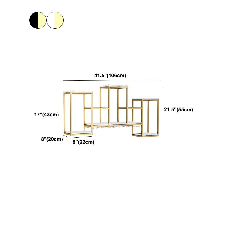 Metal Wall Mounted Wine Rack 7.8"W Wine Rack with  Stemware Holder