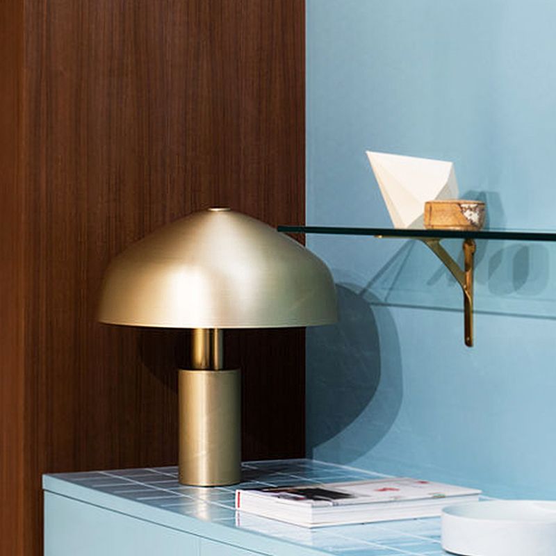 Modernism Domed Task Lighting Metal 1 Head Reading Book Light in Gold for Study