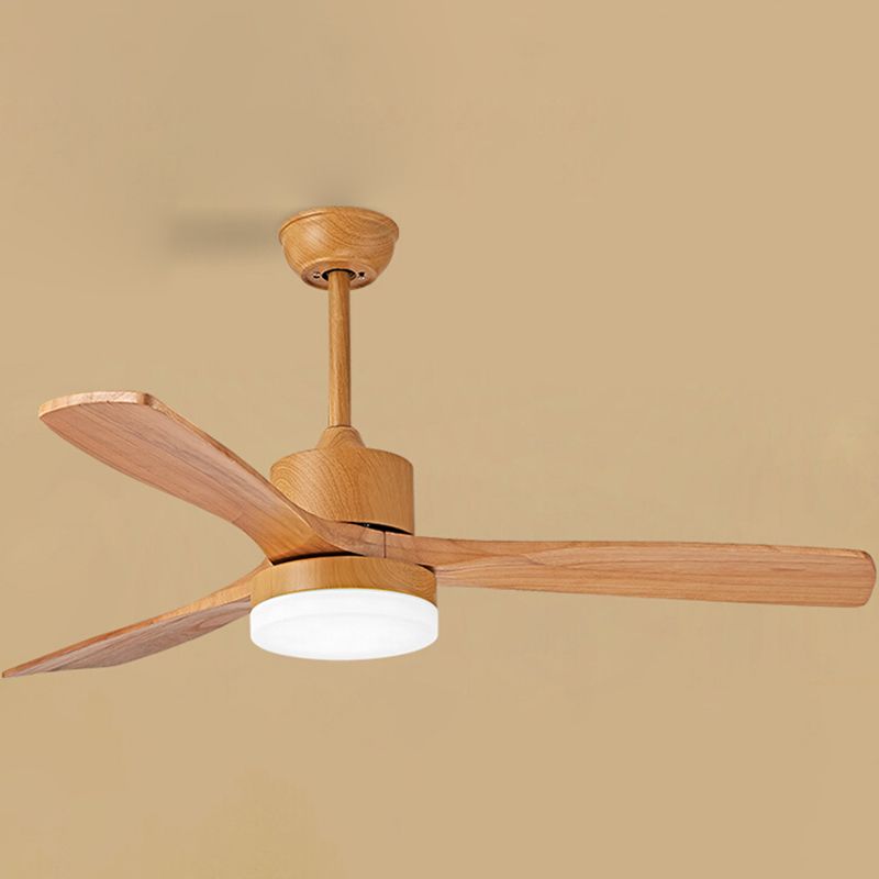 Nordic Style LED Ceiling Fan 52" Wooden Fan Lighting for Living Room