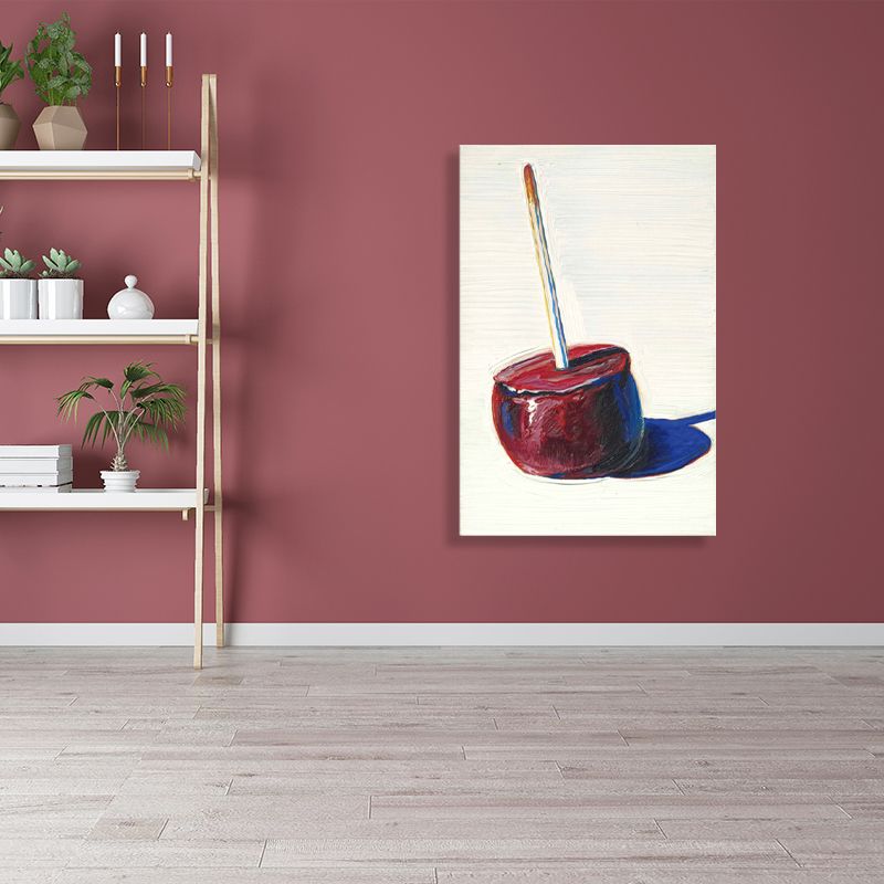 Traditional Style Candy Apple Painting Foods Red Wall Art, Multiple Sizes Available