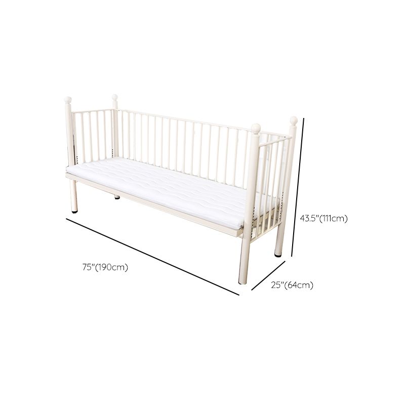 Contemporary Metal Daybed with Headboard and Guardrail in White