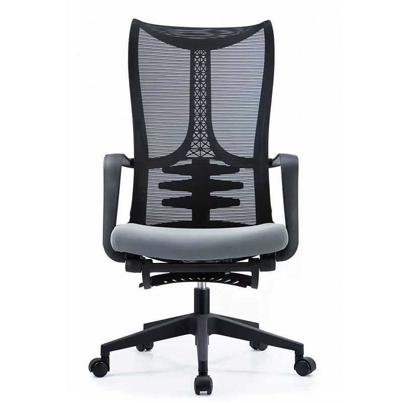 Mid Back Mesh Task Chair Nylon Frame Fixed Arm Office Chair with Wheels