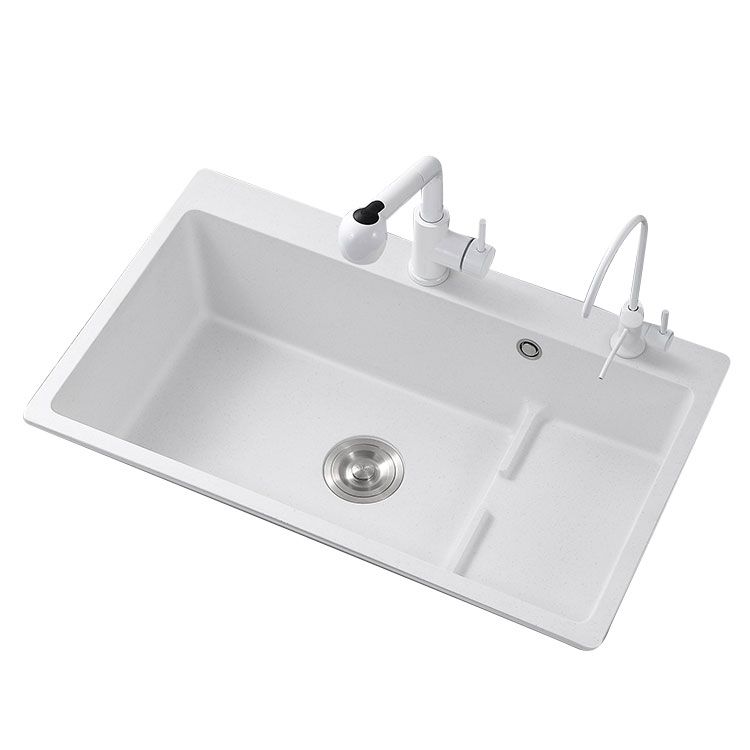 Contemporary Style Kitchen Sink Quartz Kitchen Sink in White