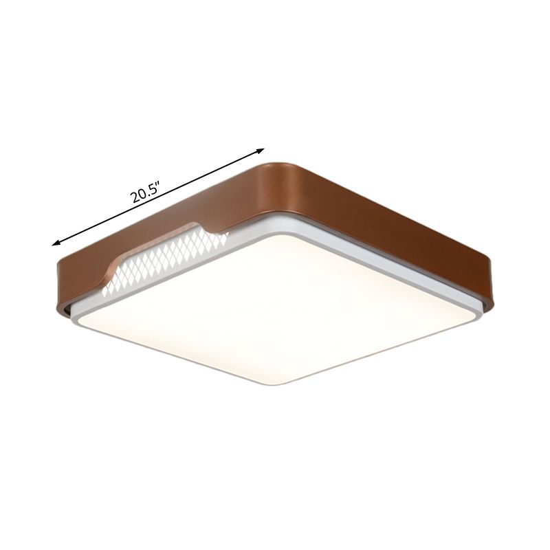 Acrylique Brûlure rectangulaire Fixture Lumière moderne 20,5 "/36,5" /45 "Flushmount" Wide Brown à Warm / White Light