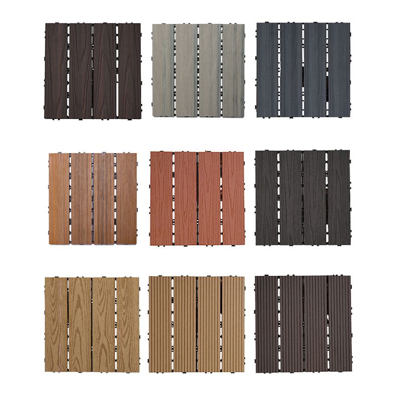 Outdoor Patio Flooring Tiles Embossed Composite Snap Fit Decking Tiles