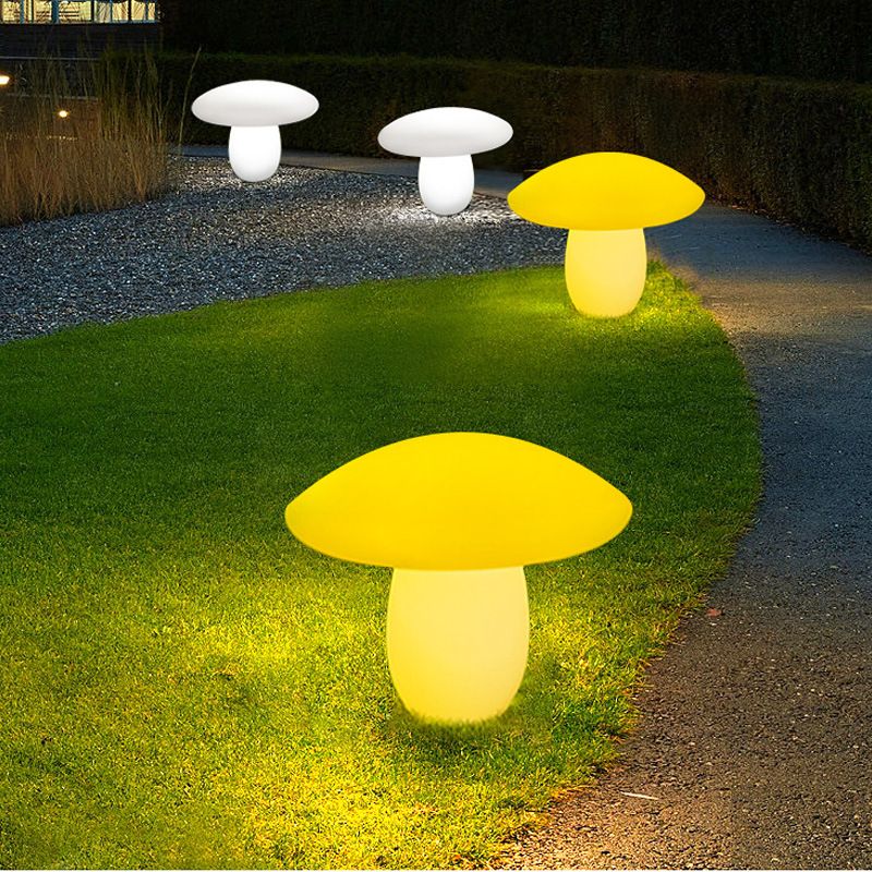 Modern Pillar Lamp Creative Outdoor Light with Plastic Shade for Garden