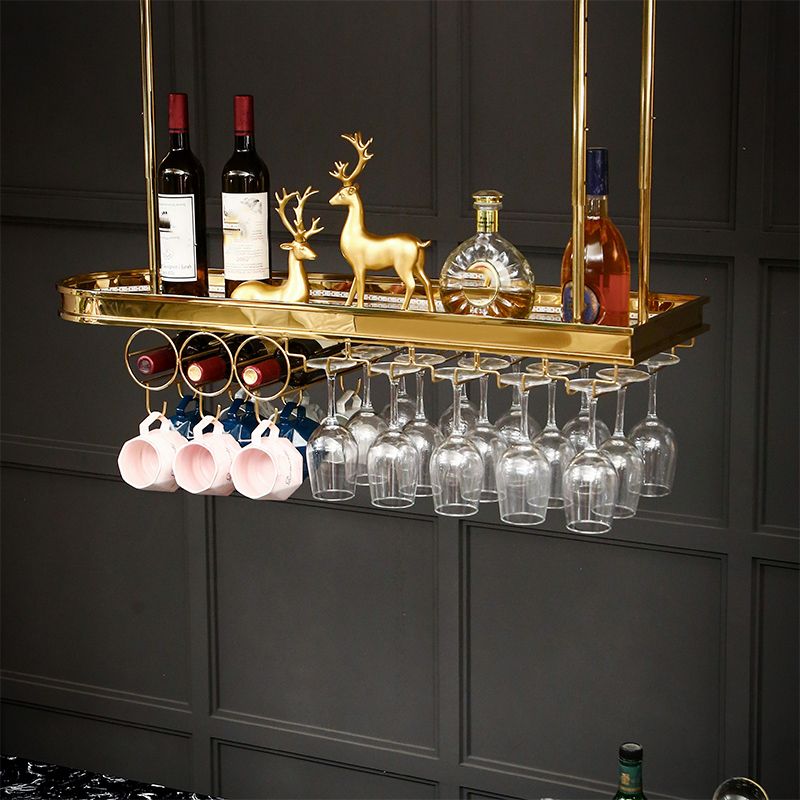 Luxury Hanging Wine Bottle Holder Kitchen Metal Wine Rack Bottle