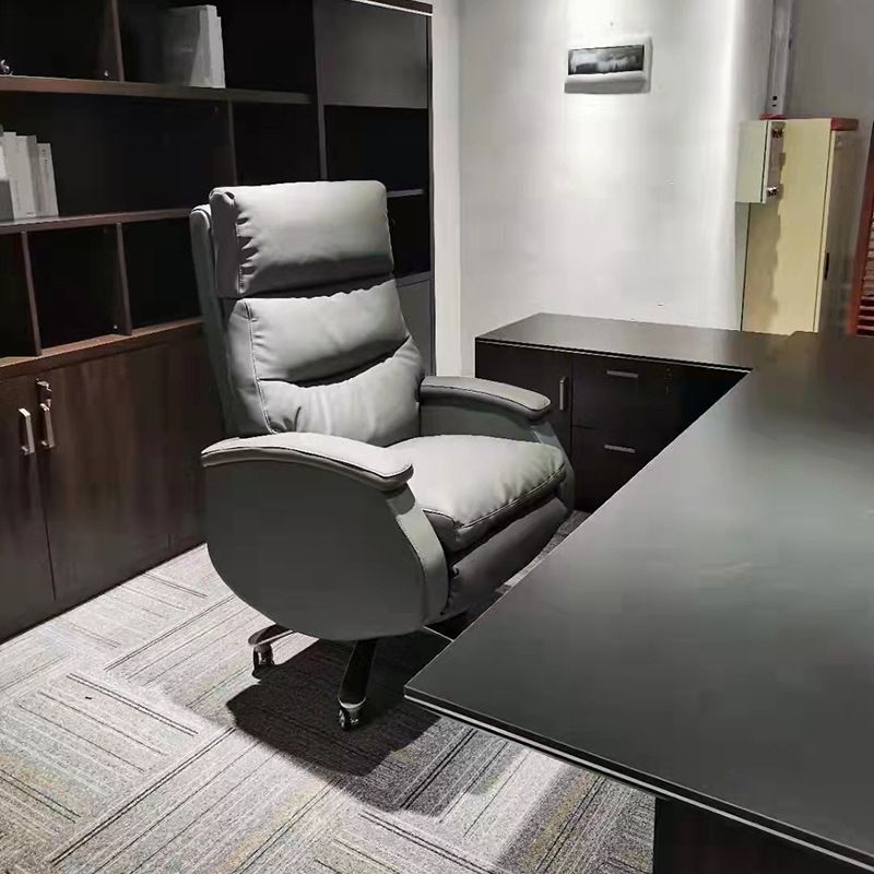 Modern Desk Chair Leather Computer Chair High-Back Chair with Wheels