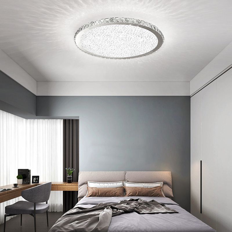 1 Light Circle Ceiling Lamp Modern Style Crystal Ceiling Lighting for Living Room