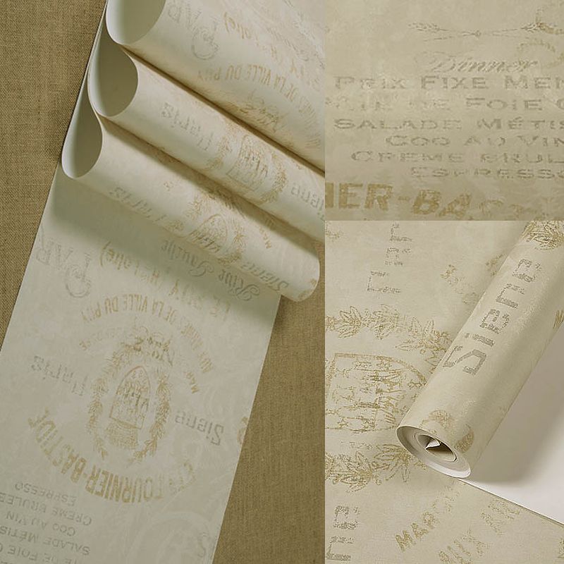 Industrial Letters Wallpaper Roll for Wine Bar 57.1-sq ft Wall Covering in Soft Color