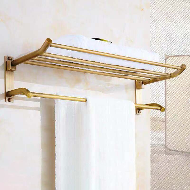 4-Piece Traditional Bathroom Accessory Set Gold Brass Bathroom Accessories Hardware Set