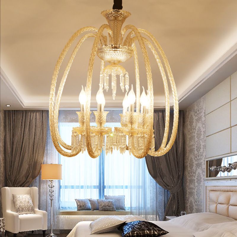 Lustre de style rustique luminaire luminaire cristal chandelier suspendu