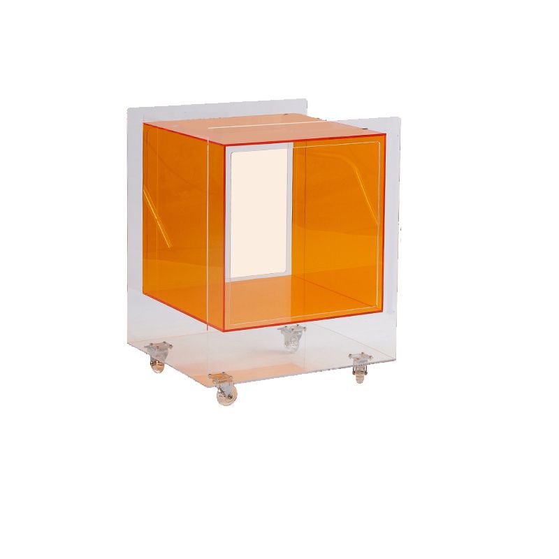 Square Acrylic Night Stand Open Storage Night Table for Bedroom