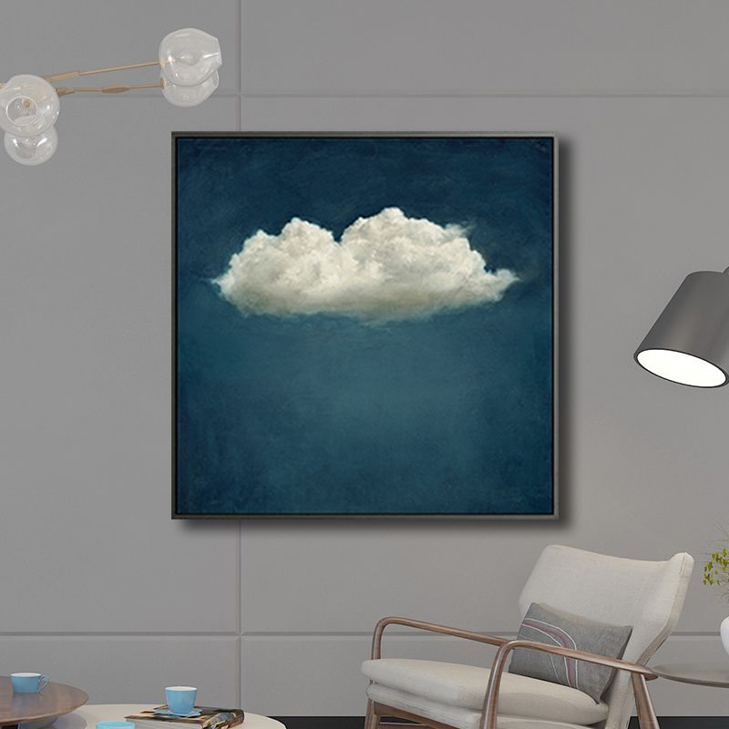 Cartoon Cloud Art Print Blue Wall Decor for Living Room, Multiple Sizes Available