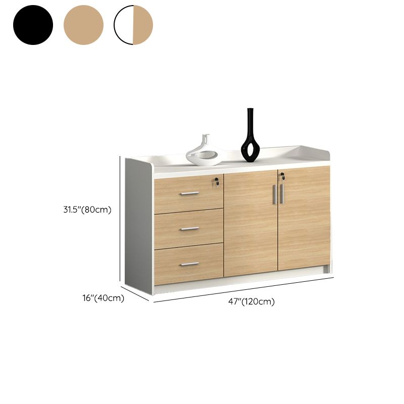 Modern Style File Cabinet Wooden Frame Storage Lateral File Cabinet