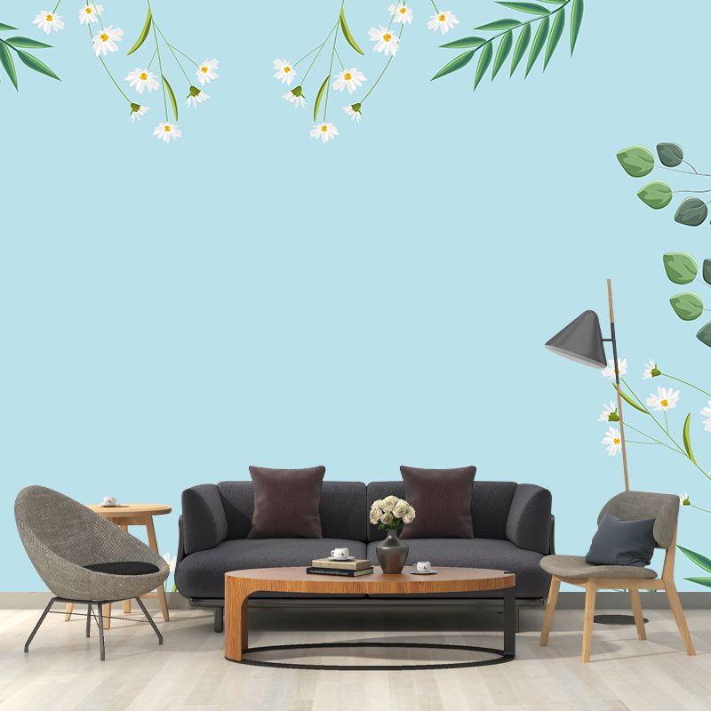 Modern Illustration Mural Wallpaper Leaves Decoration Indoor Wall Mural