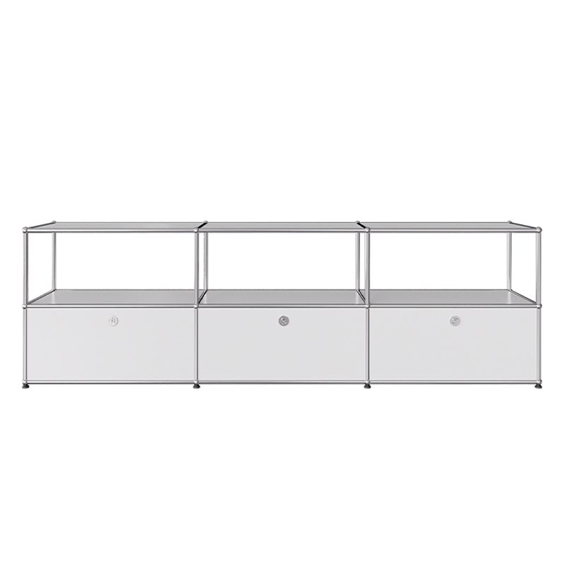 Modern Style White Sideboard Metal Storage Dining Sideboard with Drawer