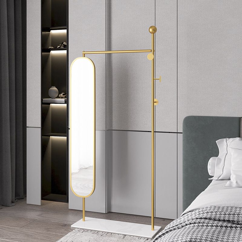 Gorgeous Coat Hanger Mirror Included Metal Coat Rack for Living Room