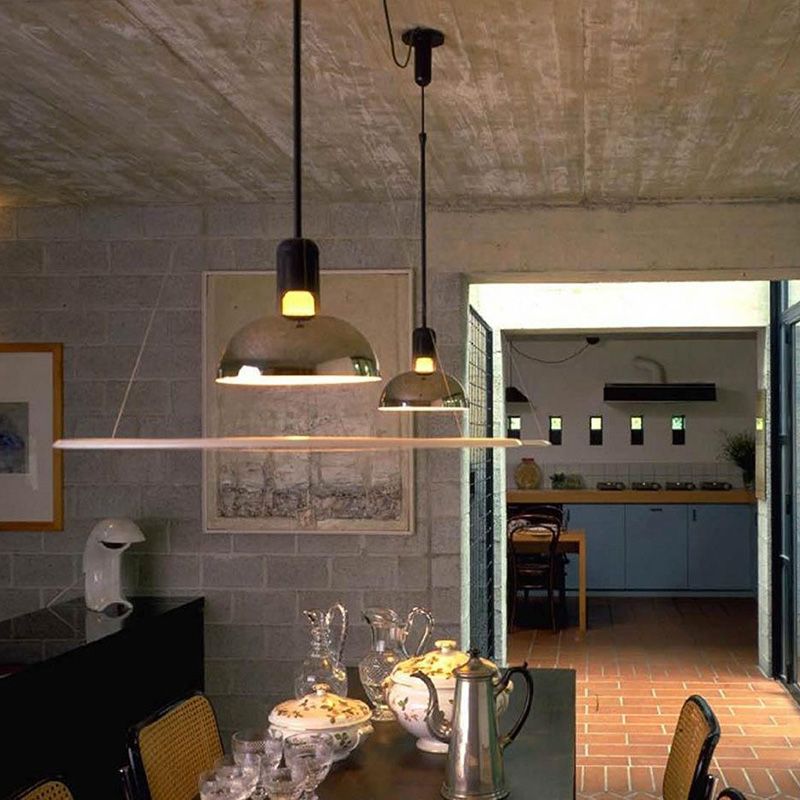 Metal Circle Hanging Pendant Light Modern Style Silver Down Lighting Pendant for Dinning Room