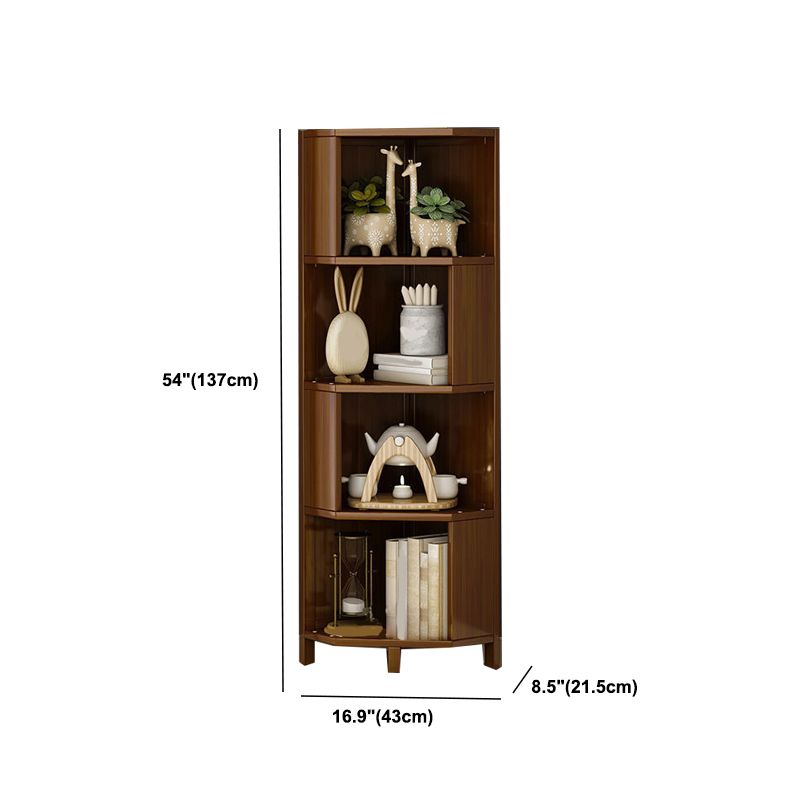 Modern Solid Bamboo Bookcase Stackable Bookshelf for Home Office