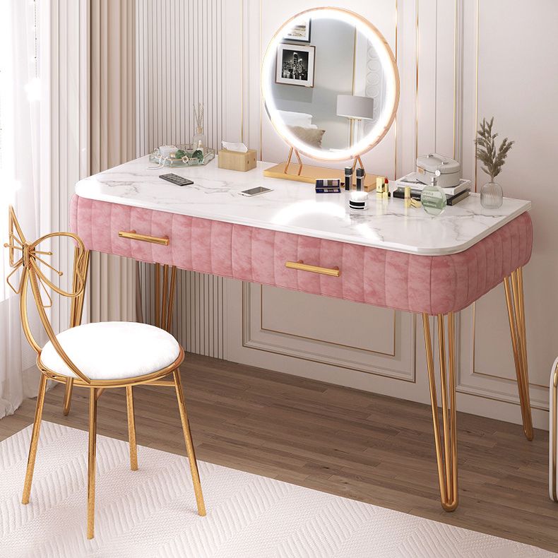 Scandinavian Faux Leather Make-up Vanity Wood Vanity Dressing Table