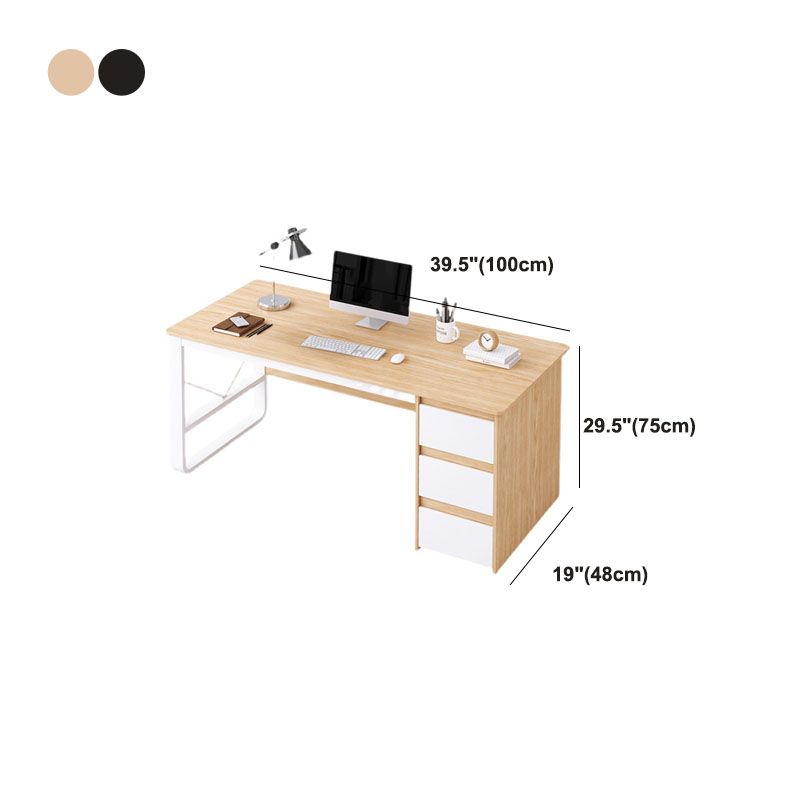 Modern Rectangular Office Desk Home Office Writing Desk with Drawers