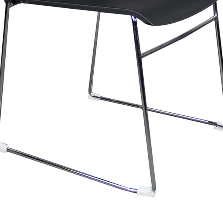 Silver Steel Frame Conference Chair Plastic Low Back Conference Chair