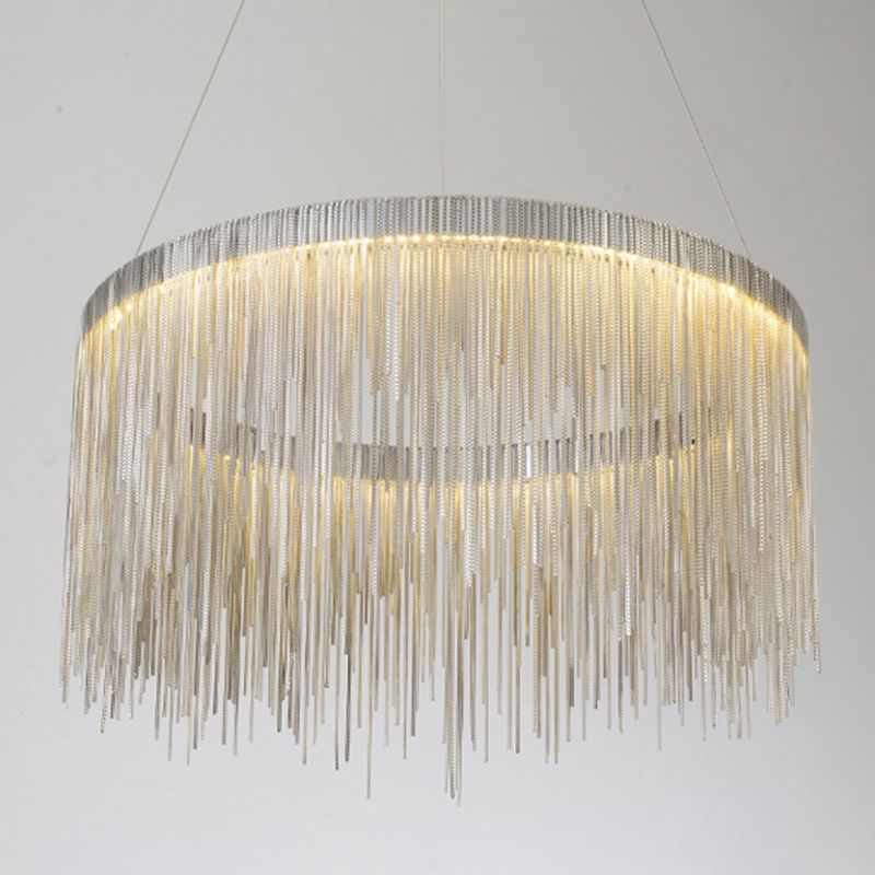 Postmodern Style Aluminum Tassel Chandelier Nordic Minimalist Pendant Lamp for Bedroom