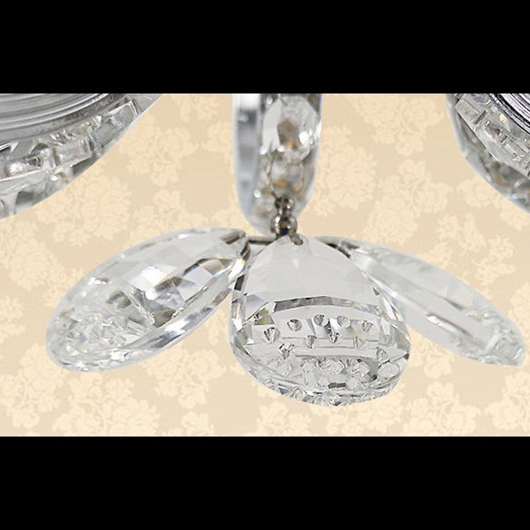 Crystal Butterfly Suspended Lighting Fixture Modern LED Ceiling Hung Fixture in Chrome