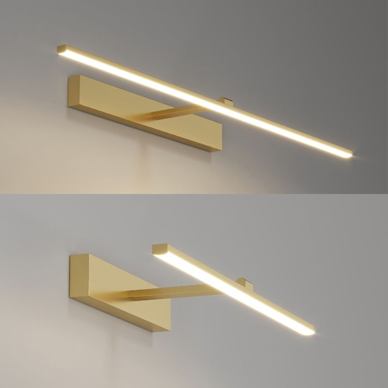 Strip Bathroom Sconce Light Fixture Metal LED Minimalist Style Wall Sconce Lighting