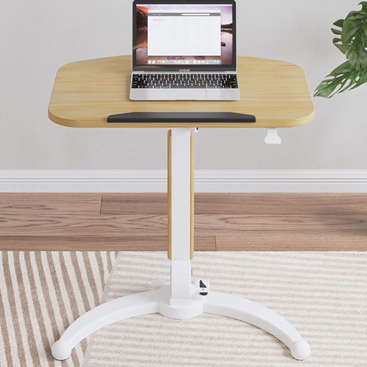 Contemporary Wooden Study Desk Multifunctional Lifting Desk in Metal Base