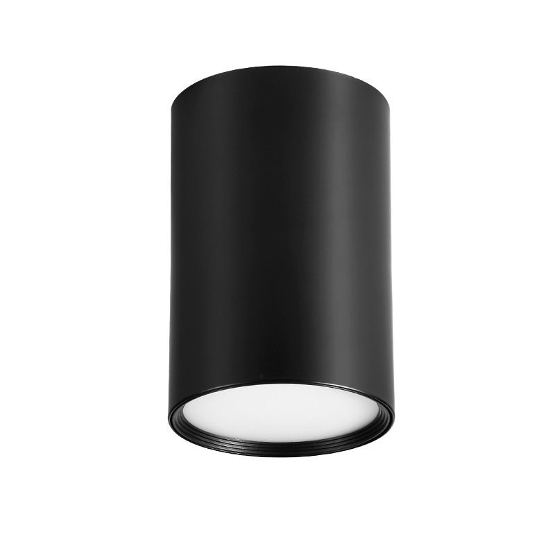 Black 1-Light Ceiling Flush Mount Lights Modern Style Cylinder Aluminum Flush Mount Lamp