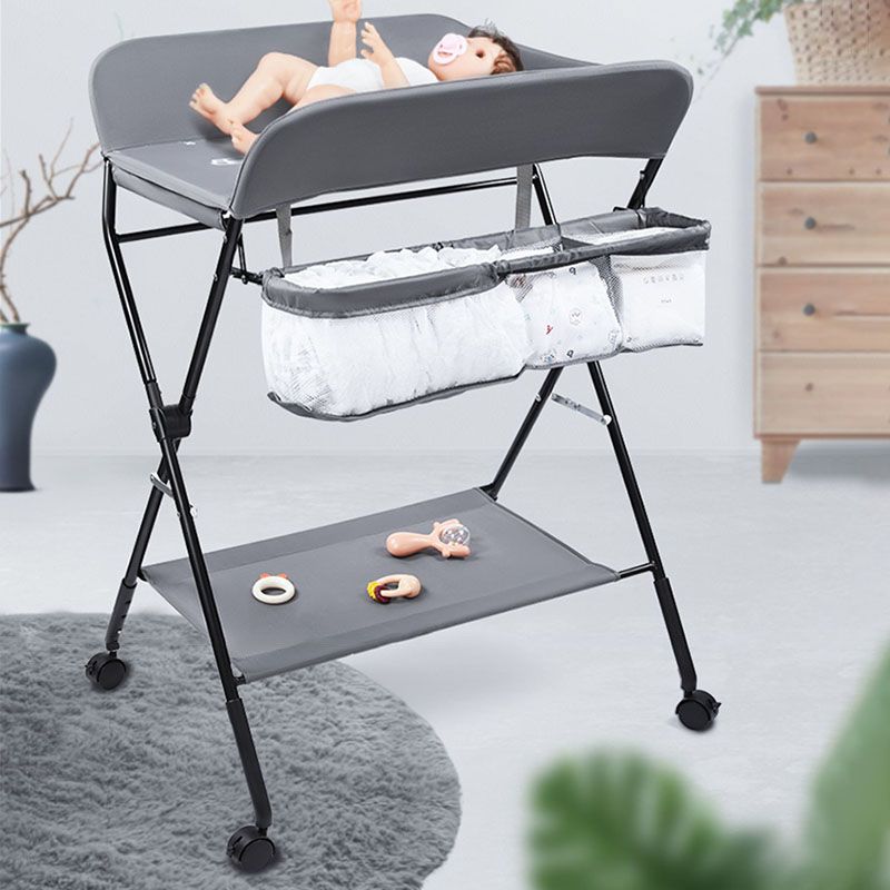 Modern Metal  Changing Table Safety Rails Baby Changing Table With Shelf