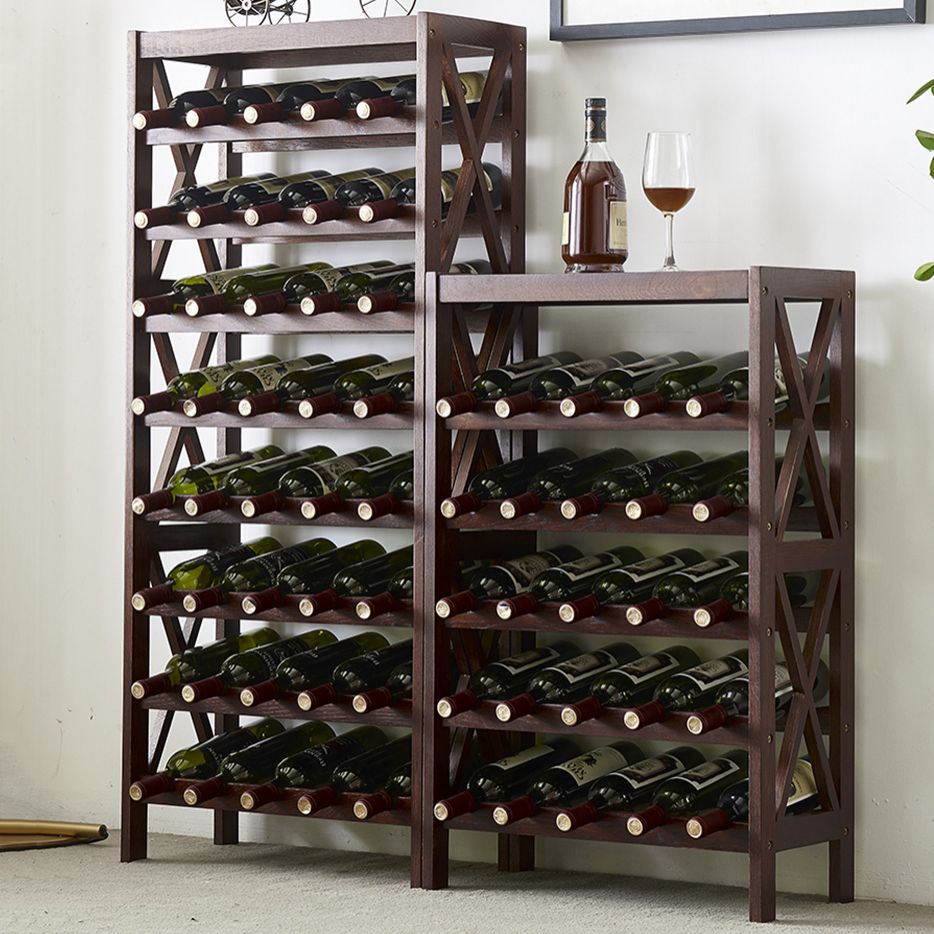 Contemporary Floor Wine Bottle Rack Solid Wood Wine Bottle Rack for Home