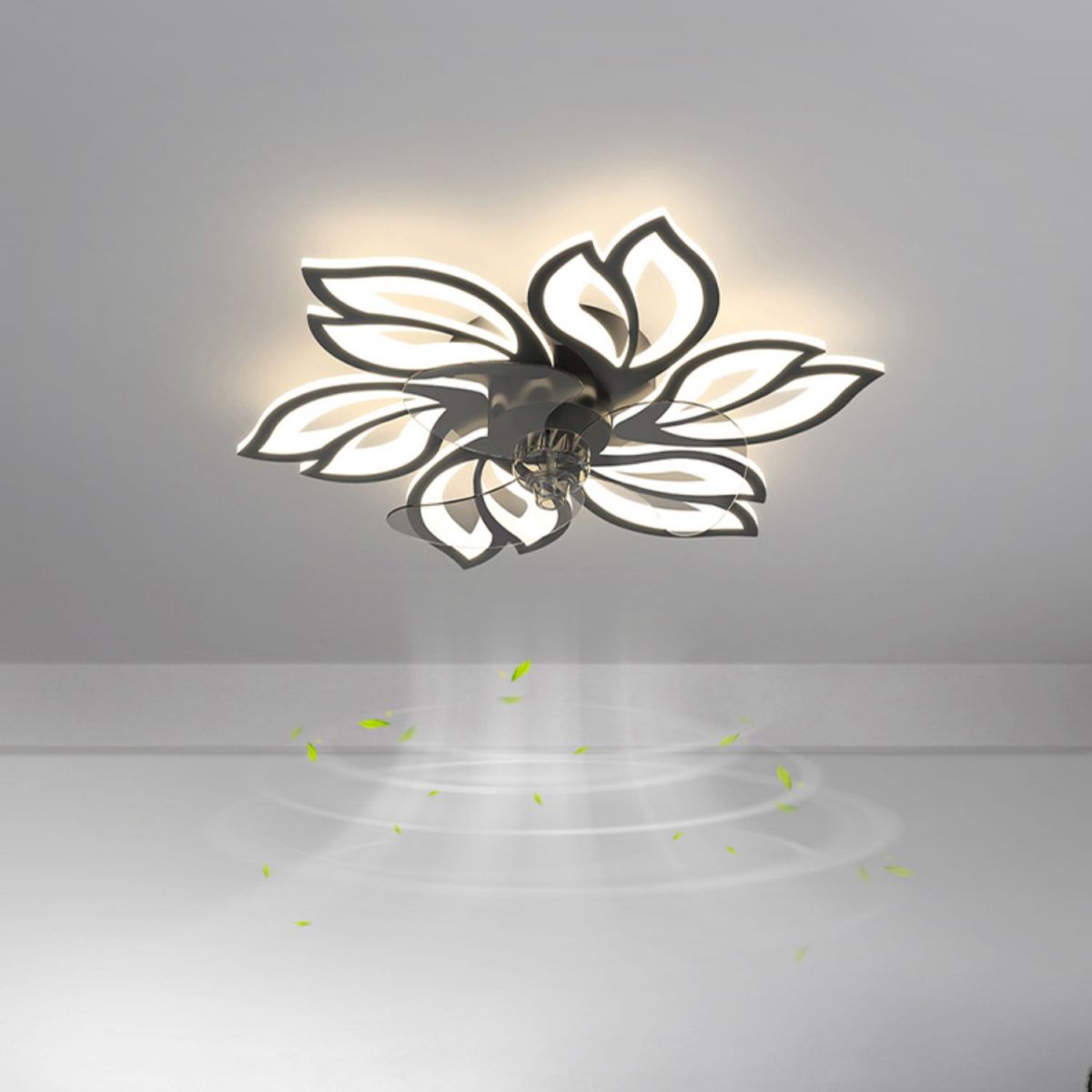 Modern LED Fan Light Metal Geometric Flush Mount Light for Living Room