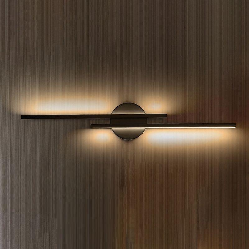Moderne minimalistische stijl lineaire SCONCE -verlichtingsarmaturen Metal 2 Lichten Wandverlichting