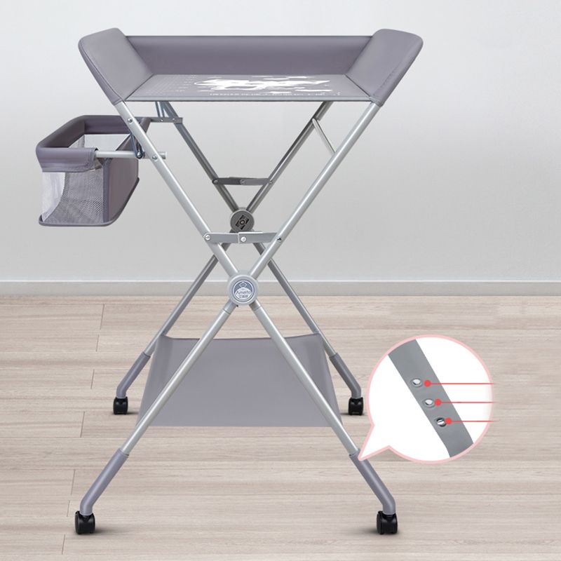 Modern Metal Baby Changing Table Folding Changing Table with Safety Rails