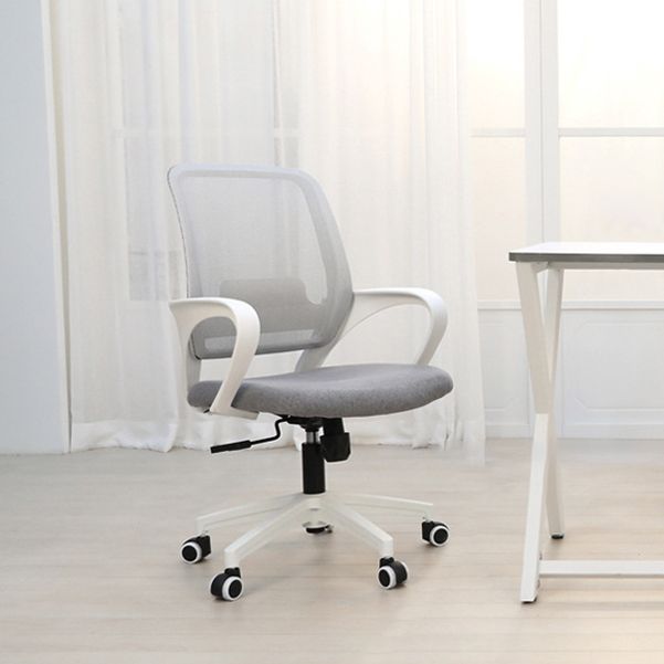 Modern Computer Chair Fixed Armrest Chair Nylon Desk Chair with Wheels