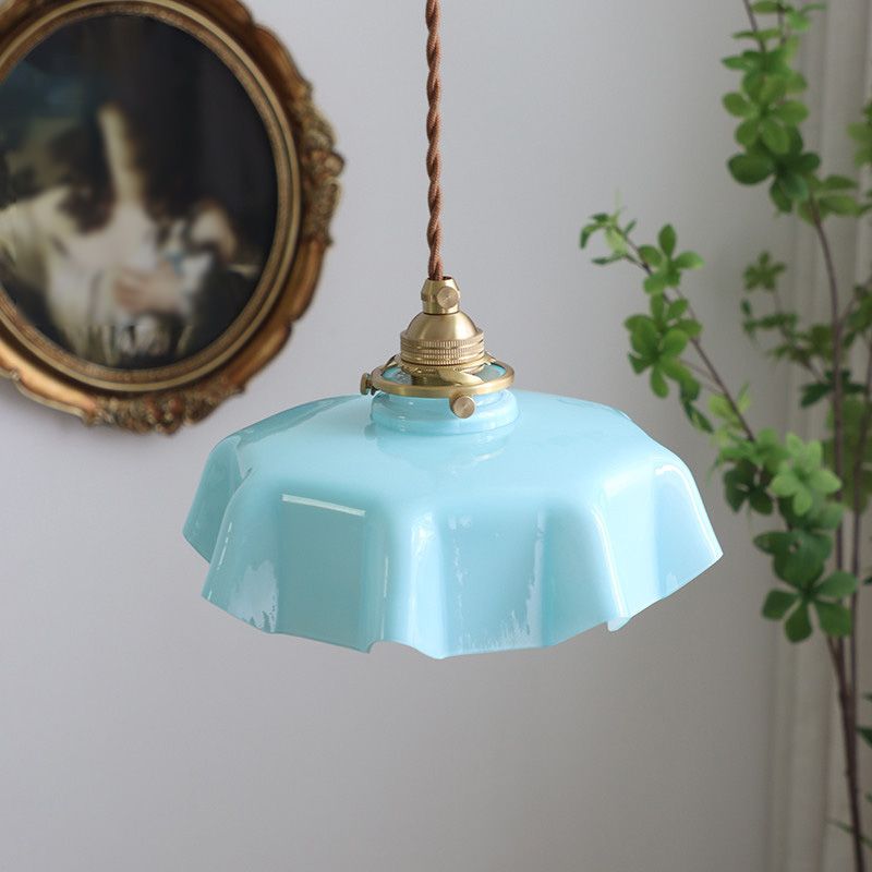 Encadré en verre vintage suspension de pendentif léger 1-Light pour salle à manger