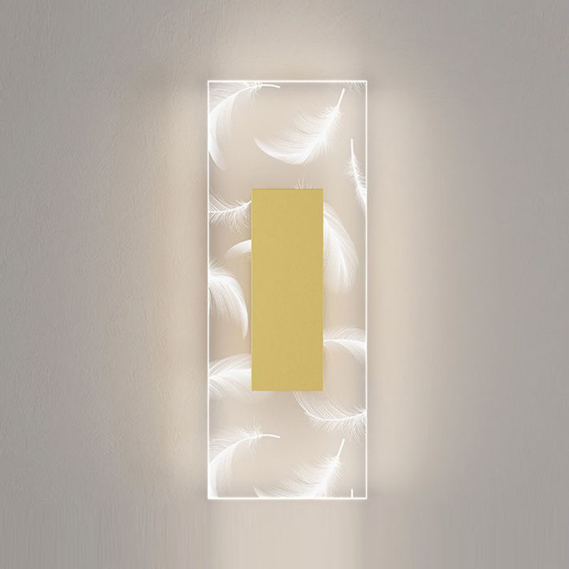 1 - Light LED Wall Light Modern Rectangle Iron and Acrylic Wall Mount Lighting