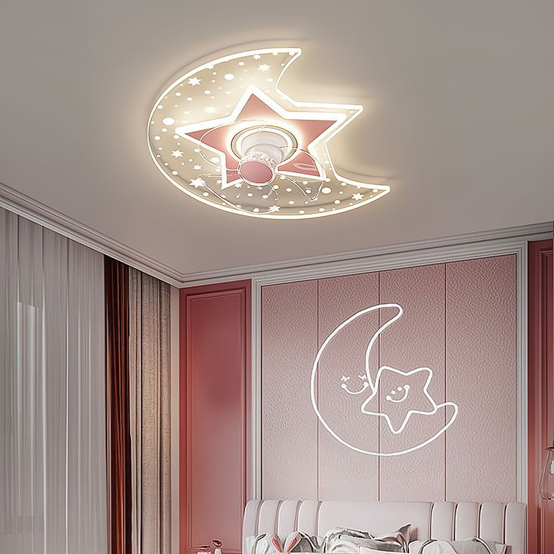 Multi Light Ceiling Fan Light Modern Style Metal Ceiling Fan Lighting for Living Room