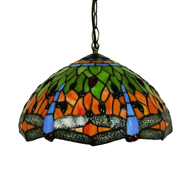 Livraison lustre éclairage méditerranéen bleu / vert tachée 1/2 lumières pendentif pour la cuisine