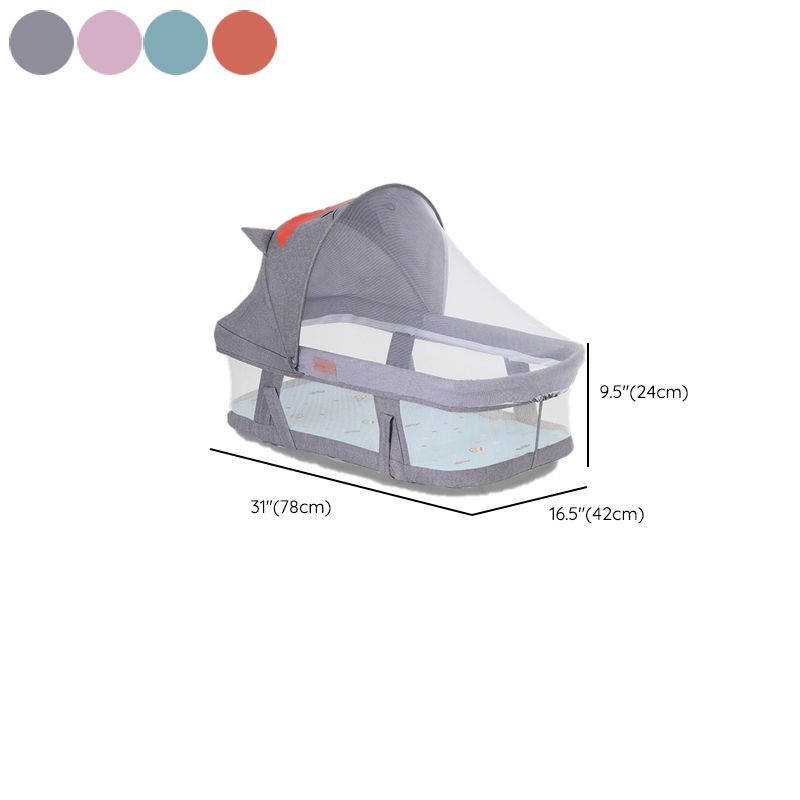 Contemporary Portable Crib Cradle Metal Bedside Bassinet With Canopy