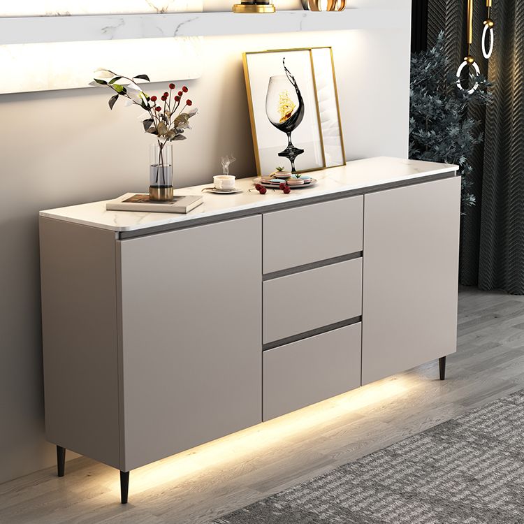 Contemporary Sideboard Cabinet Stone Sideboard Table with Doors for Kitchen