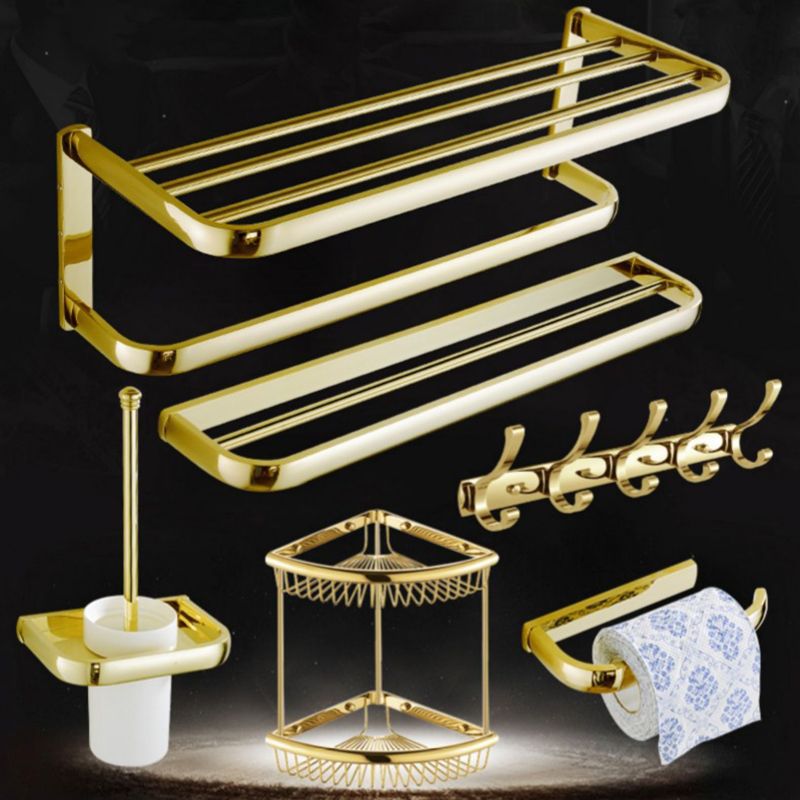 Chrome/Gold Bathroom Accessory Set Modern Metal Bathroom Hardware Set