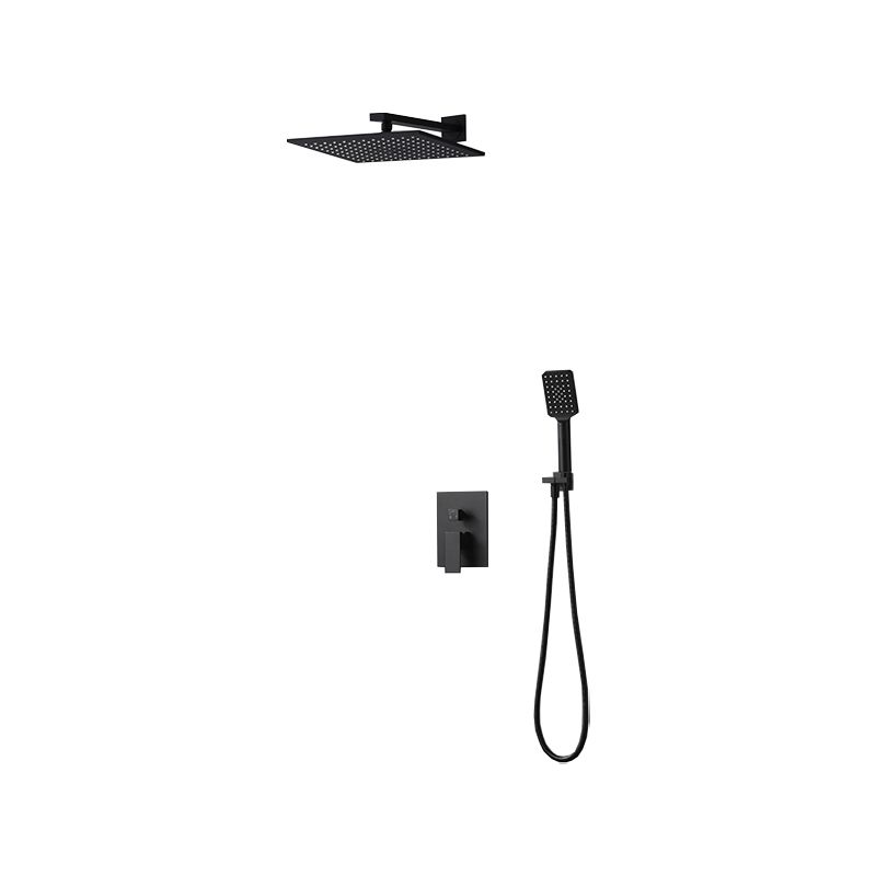 Square Black Spot Resist Shower Faucet Shower Arm Shower with Handheld Shower Head