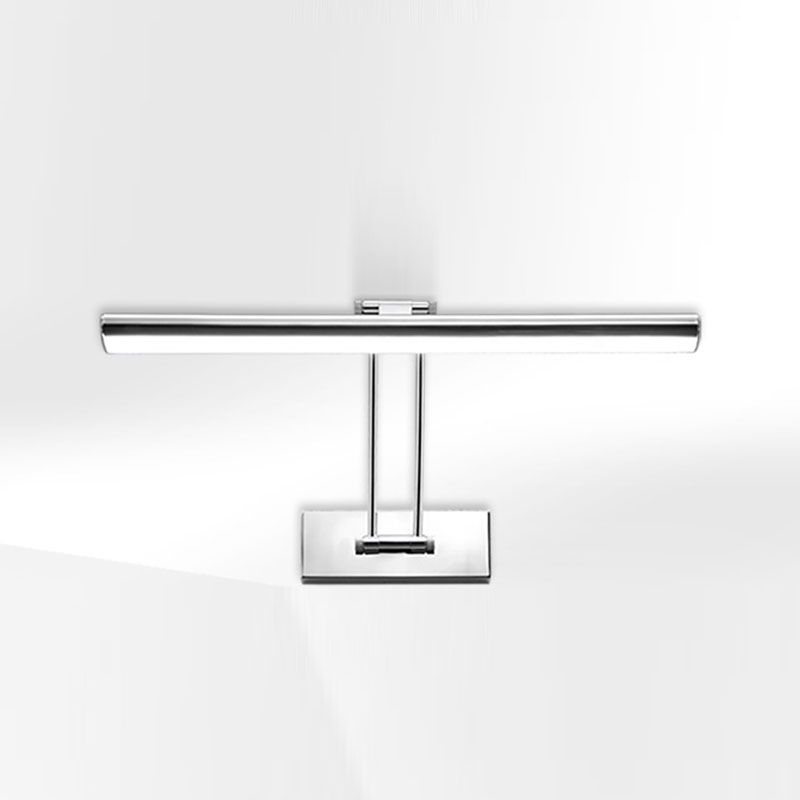 Lineal estilo moderno moderno tocador de metal ligero 1-luce luz de espejo LED para baño en plata