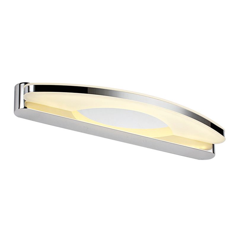 Modern Stainless Steel Wall Sconce Linear Shape Vanity Lamp with Acrylic Shade